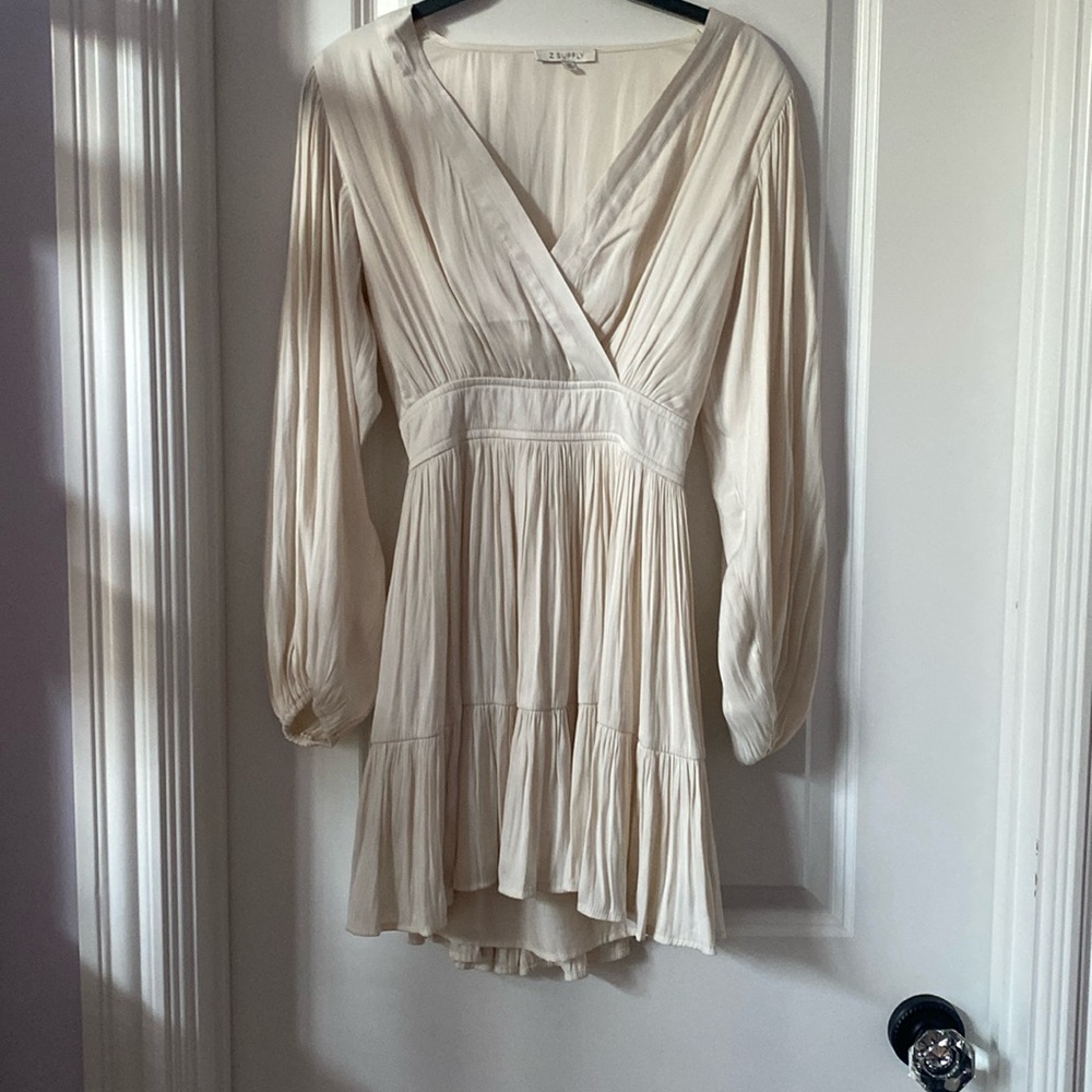 Z Supply Cream Longsleeve Mini Dress